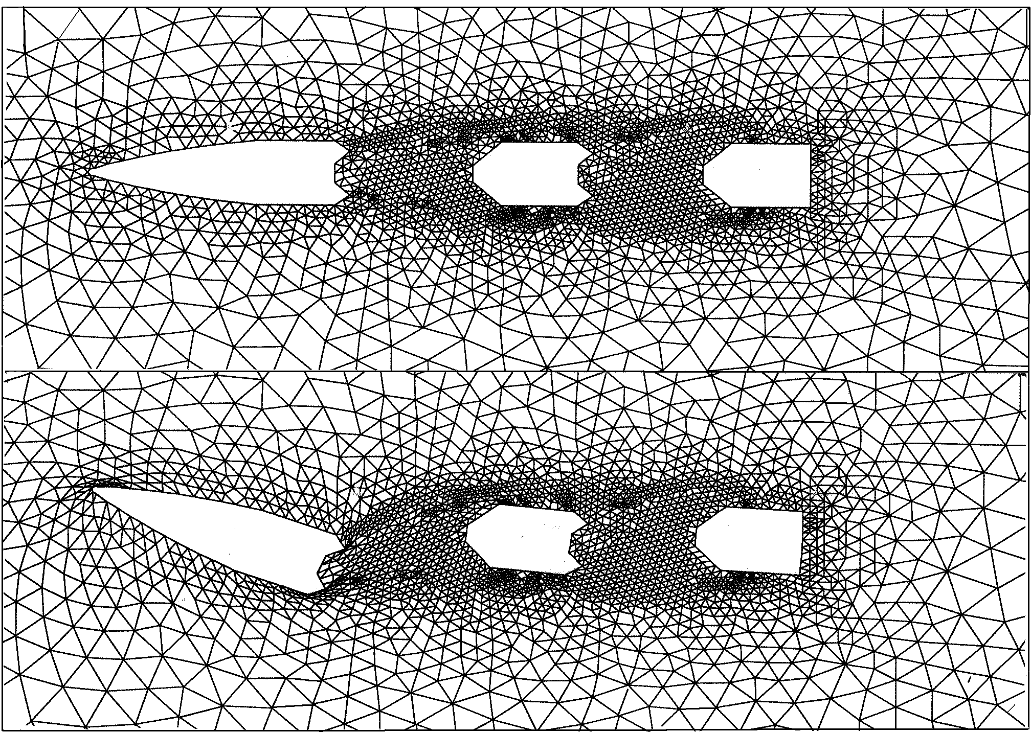 History of computational mesh changes (Mach=4, α=2).