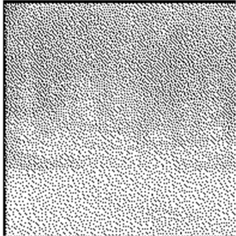 A washed out thermal image of woodland during a bright sunny hot day.