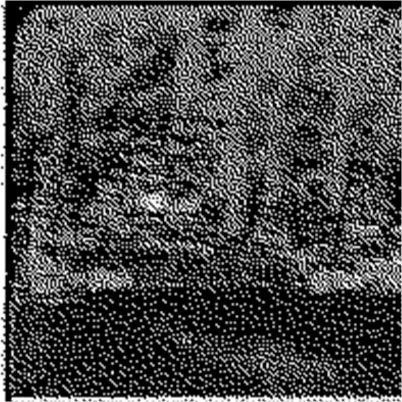 Filtered image of an obscured vehicle at 1.2km.