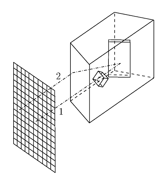 An arrangement of six plates, which is used to demonstrate the effect of deflection and investigate the number of trials.