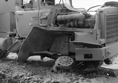 Landrover Series III after 3kg PE4 landmine detonation.