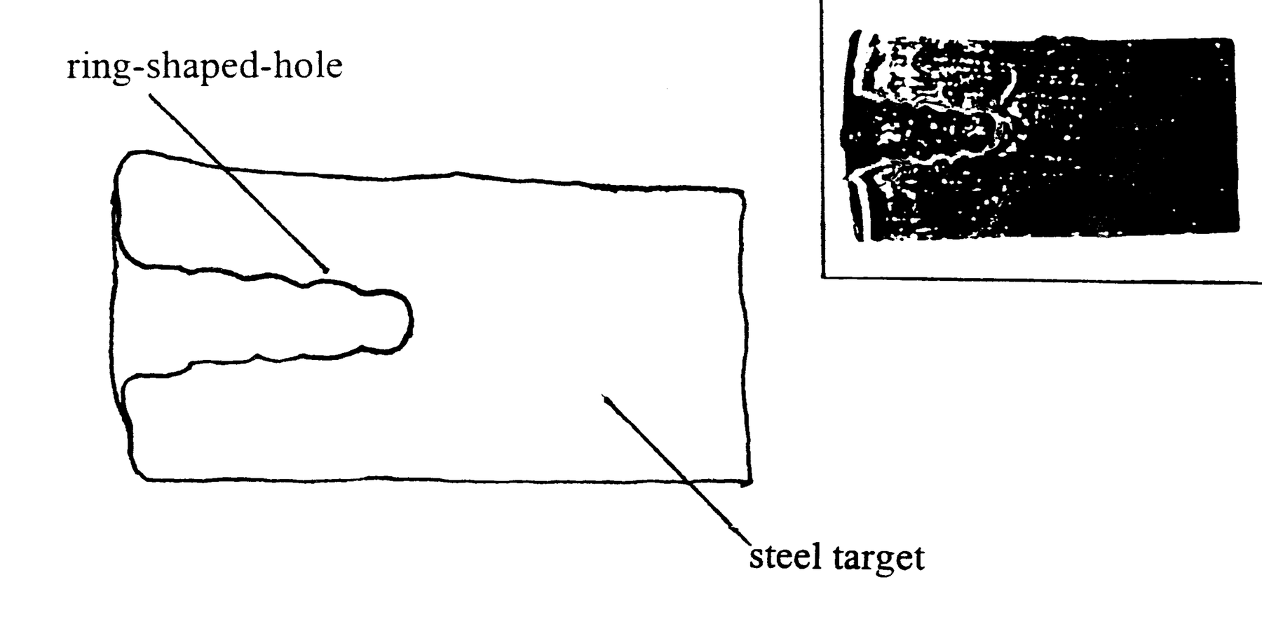 Illustration of penetration of five segments, segmented projectile into a cylindrical target.
