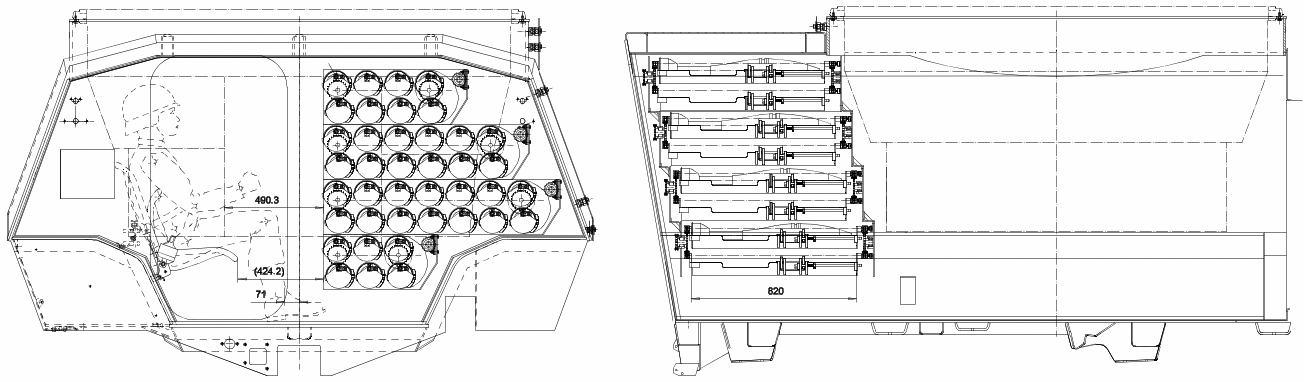 Ammunition chassis storage.