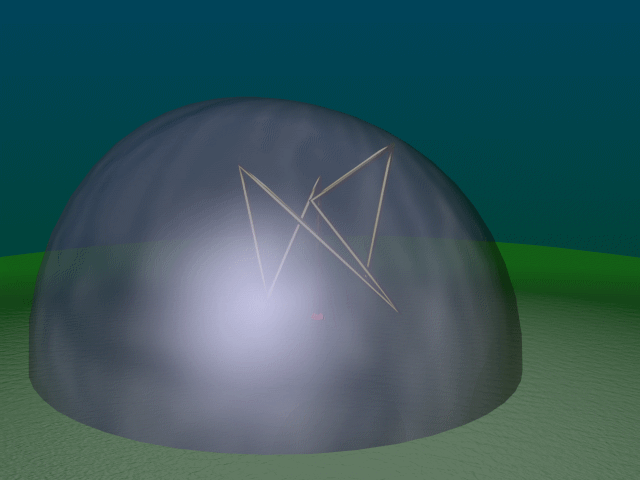 The antenna radiation pattern of the antenna modelled over a perfectly conducting ground.