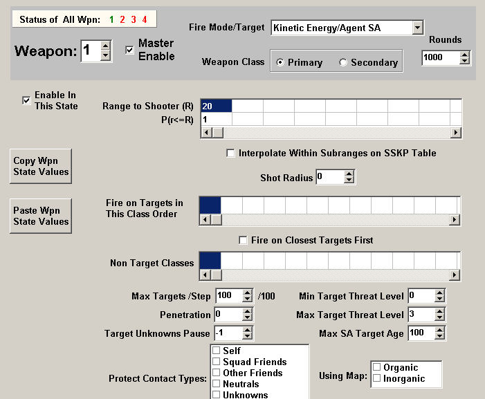 Weapons property editor.