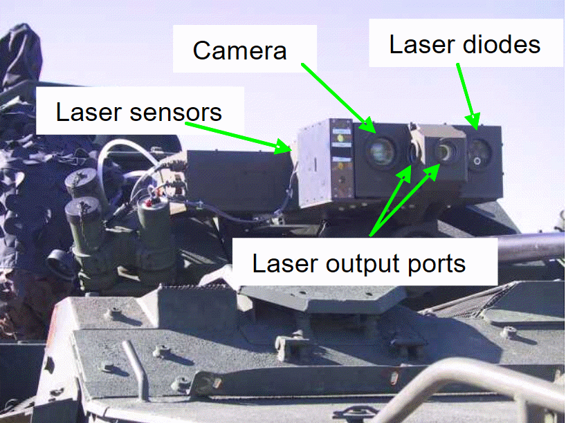Laser decoy projected on the ground.