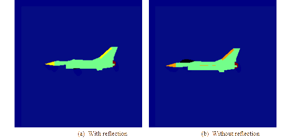 Target/background image in 8–12 micron band showing reflection effects.