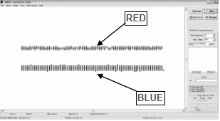 Screen capture of ‘linear’ combat satisfying the Lanchester equations. Two forces are aligned against each other trying to attrite the opponent.