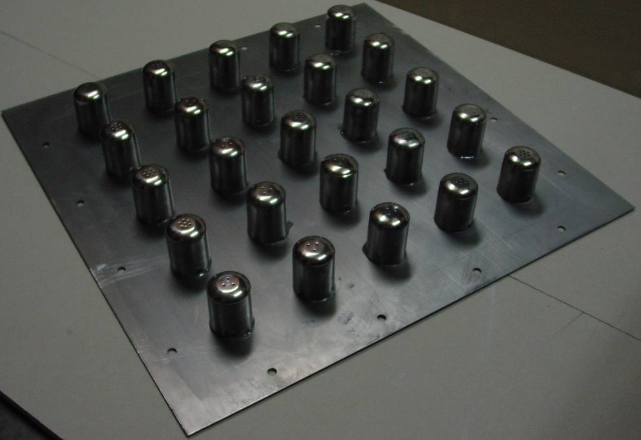 General view of energy-absorbing structures used for the verification of experimental and numerical models.