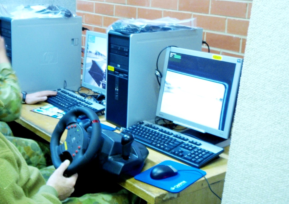 Computers used for VBS2 training.