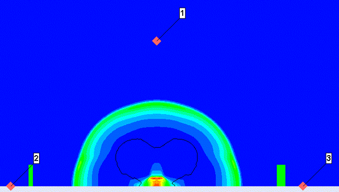 0.5 ms after detonation.