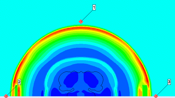 1.20 ms after detonation. Shockwave partially reflected/absorbed by aluminium mesh.