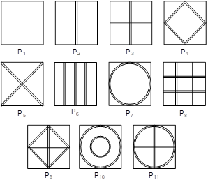 Plate configurations arranged with increasing weights.