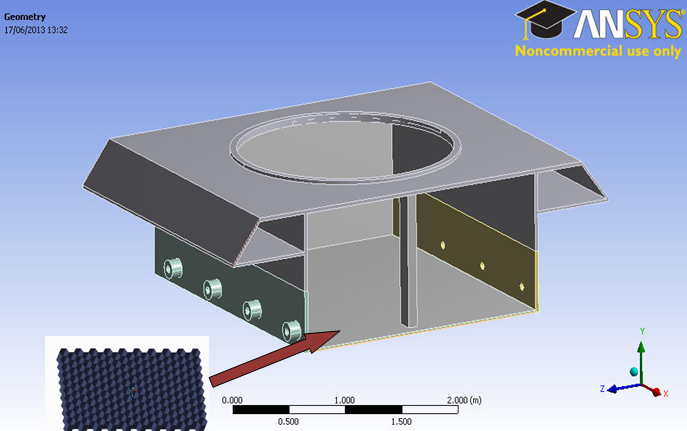 Model of the MBT Hull with honeycomb floor plate.